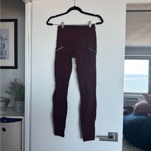 Lululemon Athletica Burgundy Leggings